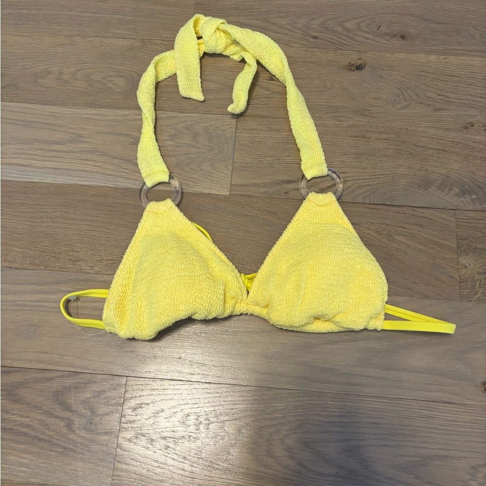 Yellow Textured Bikini Top wild fable NWOT size medium